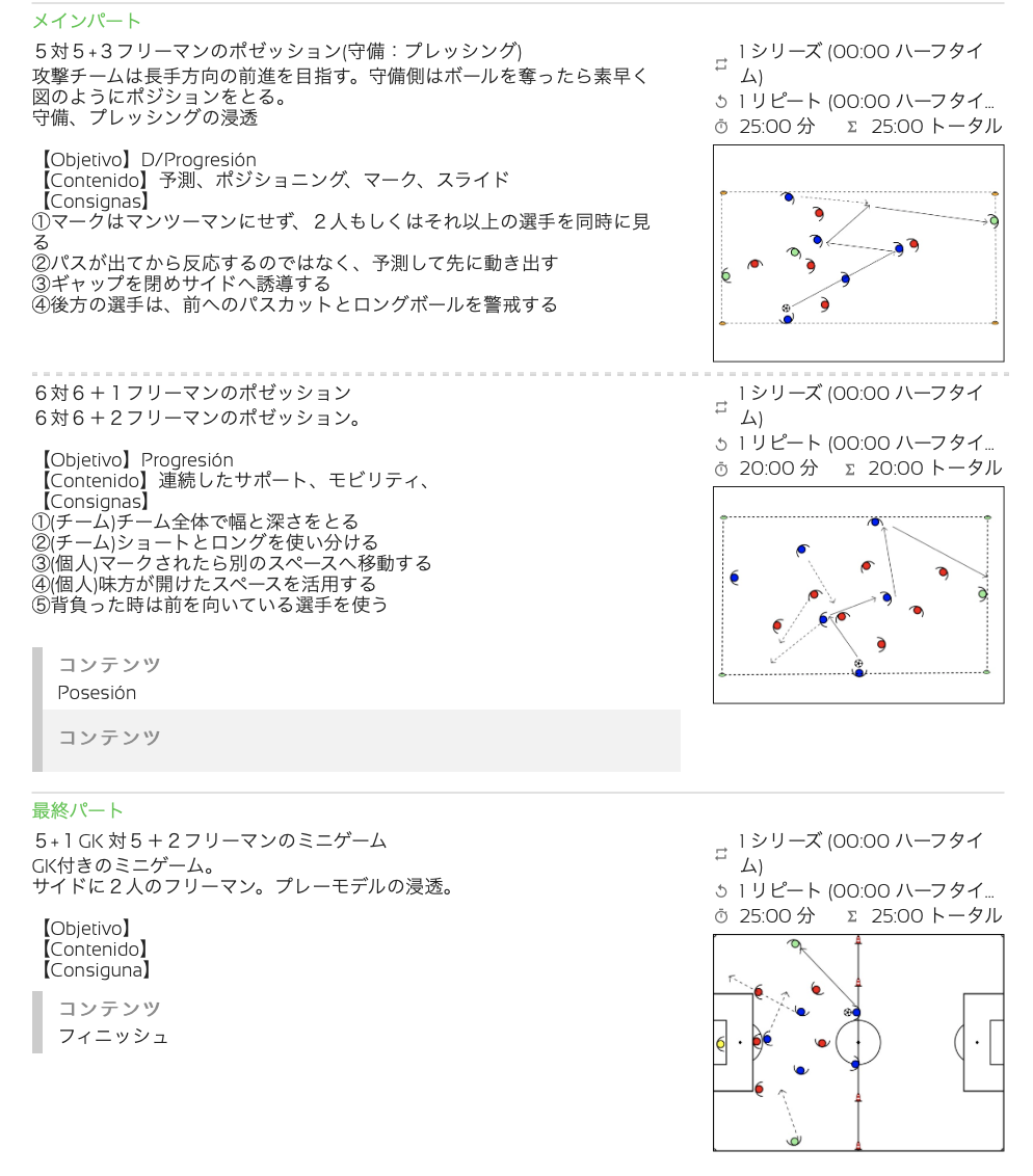 今日の練習メニュー Mvp 091 10 15火 レアッシ福岡フットボールクラブ